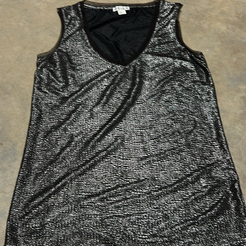 Like New Reiss V-neck metallic tank in copper-bronze-silver! Size: Small